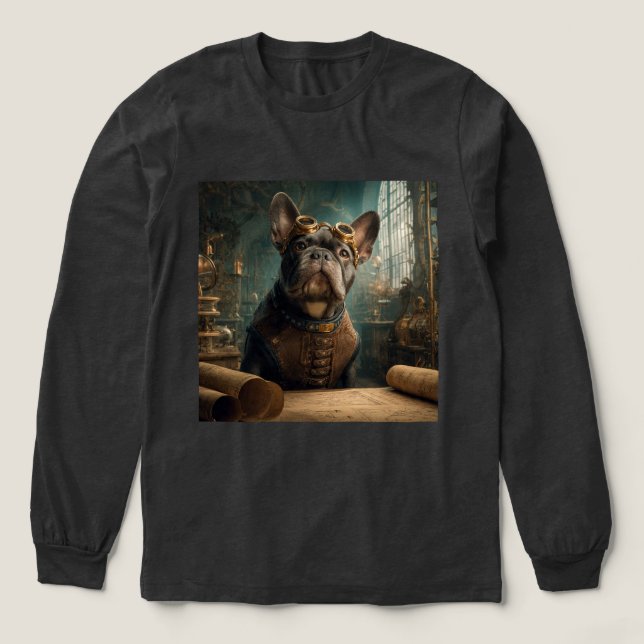 Camiseta Triblenda Steampunk Frenchie (Edición 2) - Manga Larga (Diseño traserp)