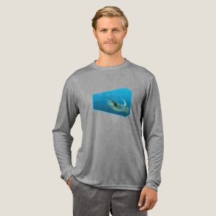 Camiseta Triblenda ¡Stingray en movimiento! Fondo azul de degradado d