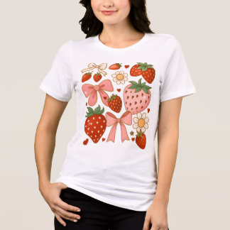 Camiseta Triblenda Strawberry Lovers Cute Fruit Festive