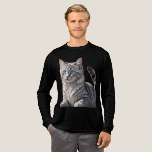 Camiseta Triblenda Striking Gray Tabby Cat with Green Eyes