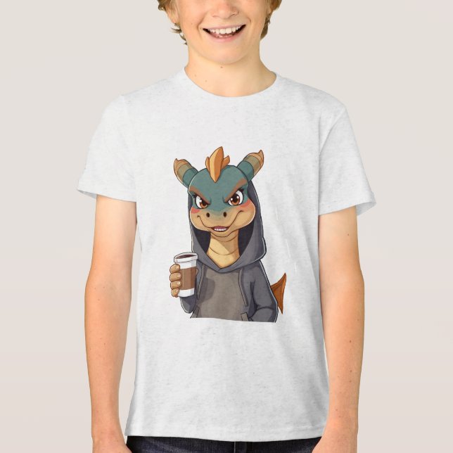 Camiseta Triblenda Stylischer Drache für Kaffeeliebhaber!  (Anverso)