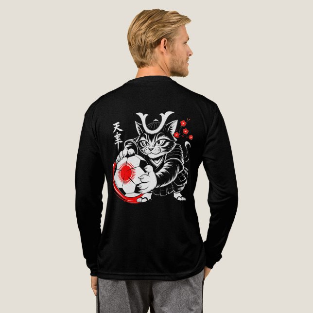 Camiseta Triblenda Stylish Samurai Cat Japan Soccer For Football fans (Reverso Completo)