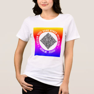 Camiseta Triblenda Su código QR de color y texto Personalizado person