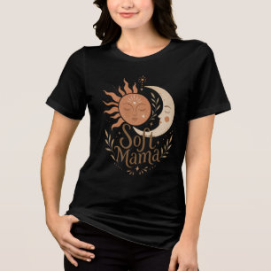 Camiseta Triblenda Suave diseño boho de Mamá Celestial Sol y Luna