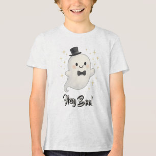 Camiseta Triblenda Suave personalizado Hey Boo Fantasma Halloween
