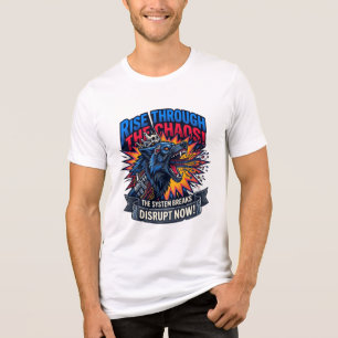 Camiseta Triblenda Sube a través del Caos Lobo Cibernético Gráfico T-