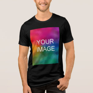 Camiseta Triblenda Subir Foto Personalizada Hombre Tendencia Negro