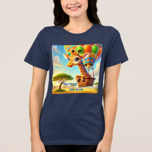 Camiseta Triblenda Subir por encima del estresante Giraffe globo de a