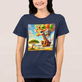 Camiseta Triblenda Subir por encima del estresante Giraffe globo de a