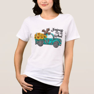 Camiseta Triblenda Sublimación de girasol/camión inspirador