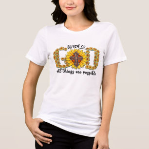 Camiseta Triblenda Sublimación/Escritura de Girasol inspirador