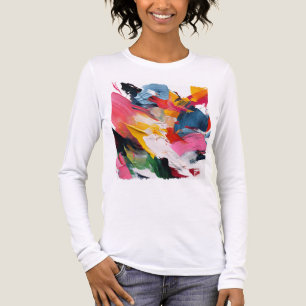 Camiseta Triblenda Sudadera con arte de pinceladas abstractas colorid