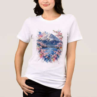 Camiseta Triblenda Sudadera con capucha de acuarela de flor de cerezo