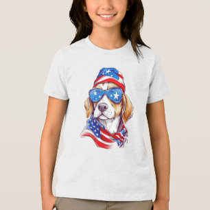 Camiseta Triblenda Sudadera con sublimación de perro del 4 de julio-6