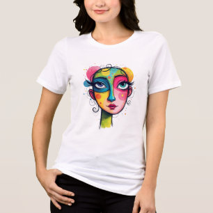 Camiseta Triblenda "Sueño cromático" - Retrato abstracto de arte pop