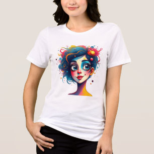 Camiseta Triblenda "Sueño cromático" - Retrato abstracto de arte pop