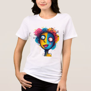 Camiseta Triblenda "Sueño cromático" - Retrato abstracto de arte pop