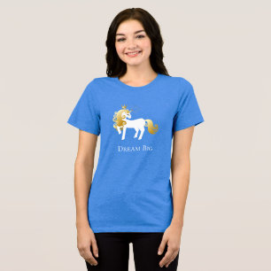 Camiseta Triblenda Sueño de unicornio blanco dorado