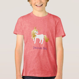 Camiseta Triblenda Sueño de unicornio blanco dorado