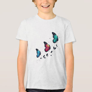 Camiseta Triblenda Sueños de Mariposa Alas Pastel Un Ascenso Suave Fl
