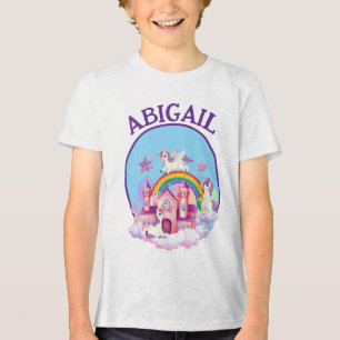 Camiseta Triblenda Sueños mágicos de unicornio personalizadas para Ch