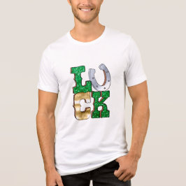 Camiseta Triblenda Suerte Herradura Verde Oro Día de San Patricio