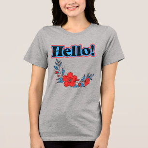 Camiseta Triblenda Summer Hello Flor femenina
