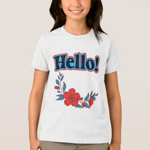 Camiseta Triblenda Summer Hello Flor femenina