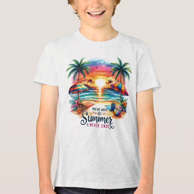 Camiseta Triblenda Summer Vibes Brushstrot Beach Sunset-34626 (Anverso)