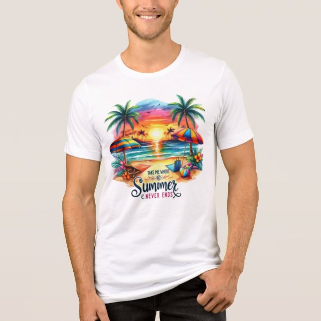 Camiseta Triblenda Summer Vibes Brushstrot Beach Sunset-34626 (Anverso)