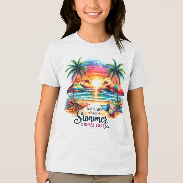 Camiseta Triblenda Summer Vibes Brushstrot Beach Sunset-34626 (Anverso)