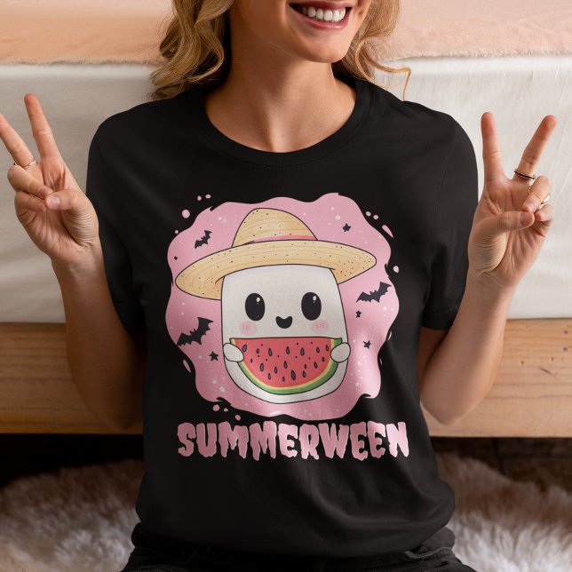 Camiseta Triblenda Summerween Cute Ghost Watermelon Summer (Subido por el creador)