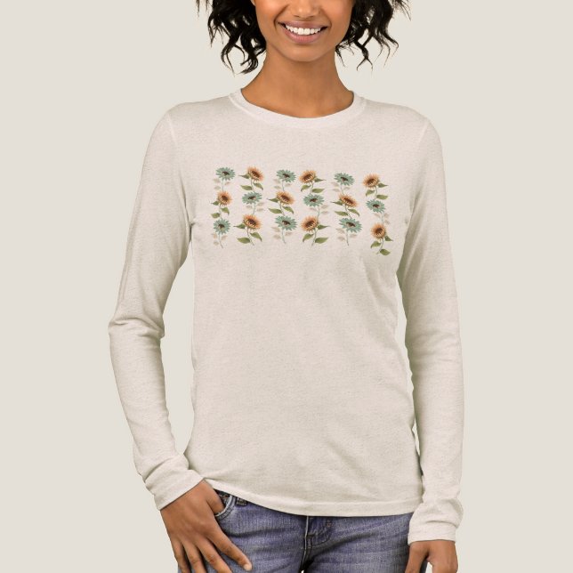 Camiseta Triblenda Sunflower Shirt Bella Canvas Long Sleeve (Anverso)