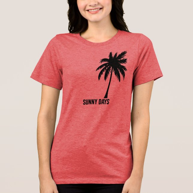 Camiseta Triblenda Sunny Days T-Shirt - Minimalist Palm Tree Silhouet (Anverso)
