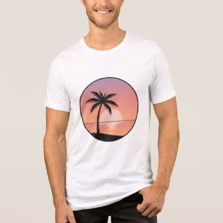 Camiseta Triblenda Sunset Beach Badge – Minimalist Hand-Drawn T-Shirt