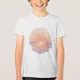 Camiseta Triblenda Sunset Beach Vibes – Minimalist Hand-Drawn Ocean