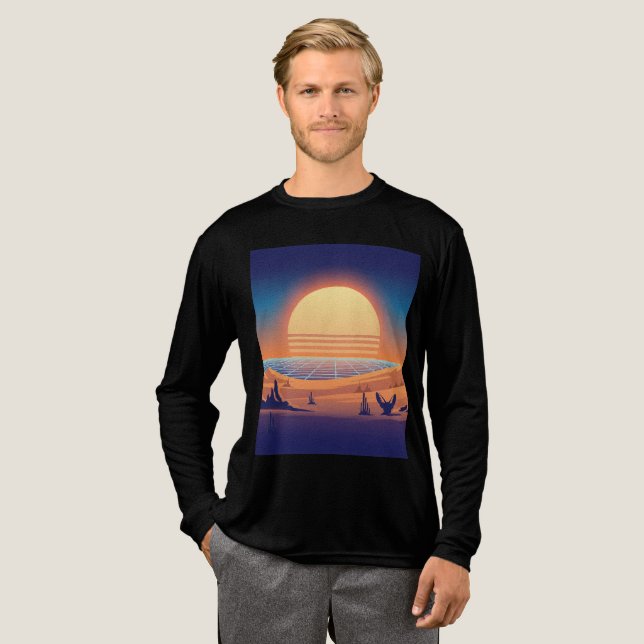 Camiseta Triblenda Sunset del desierto retro - Horizonte Fox de sinto (Anverso Completo)