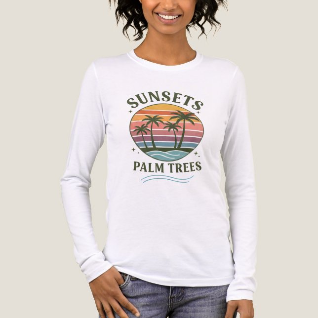 Camiseta Triblenda Sunsets & Palm Trees | Summer Beach T-Shirt (Anverso)