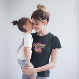 CAMISETA TRIBLENDA SUPER MOM INSPIRADO EN GRAFFITI