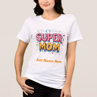 Camiseta Triblenda Super Mom Modern Pink & Yellow Pop Art Design Gift