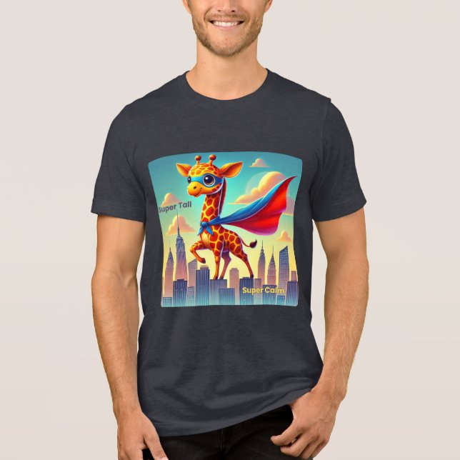 Camiseta Triblenda Super Tall, Super Calm - Héroe de jirafa (Anverso)