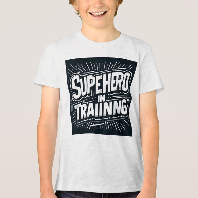 Camiseta Triblenda Superhéroe en entrenamiento (Anverso)