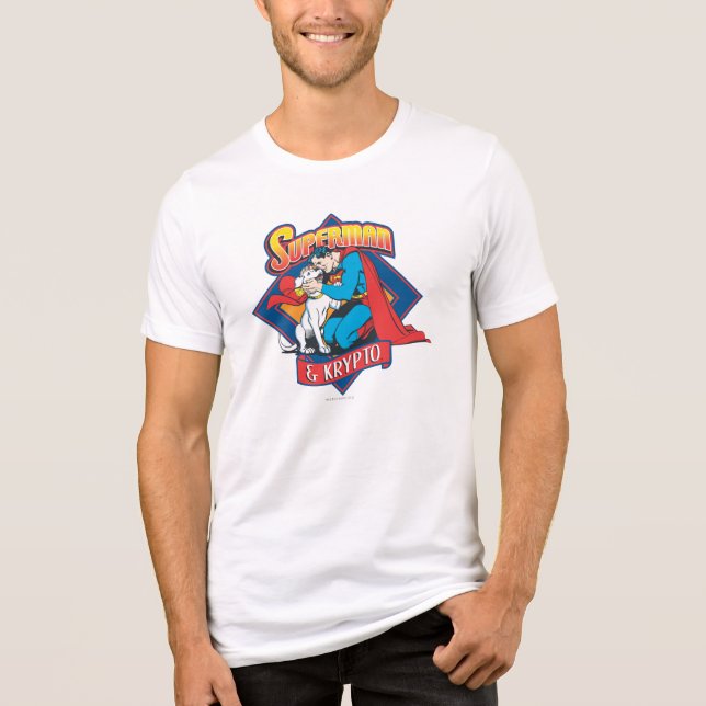 Camiseta Triblenda Superman con Krypto (Anverso)