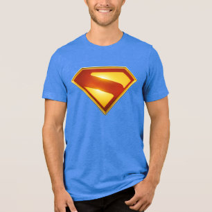 Camiseta Triblenda Superman Escudo Dorado Brillo