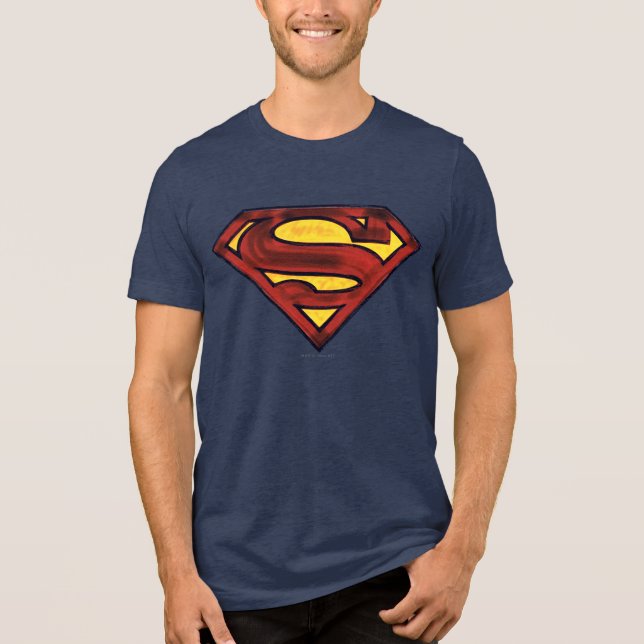Camiseta Triblenda Superman S-Shield | Darkened Red Logo (Anverso)