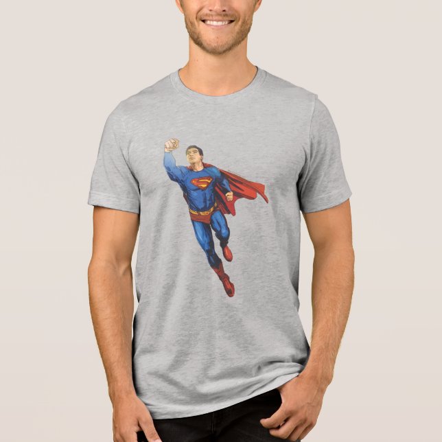 Camiseta Triblenda Superman volando a la izquierda (Anverso)