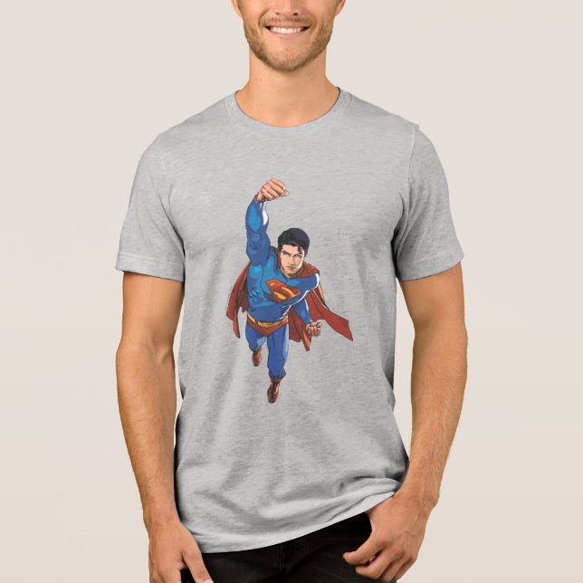Camiseta Triblenda Superman Volando hacia delante (Anverso)