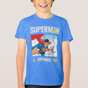 Camiseta Triblenda Superman y Krypto Take Flight