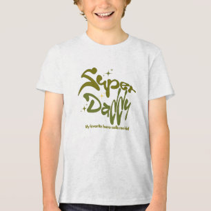 Camiseta Triblenda Superpapá Héroe para Niños