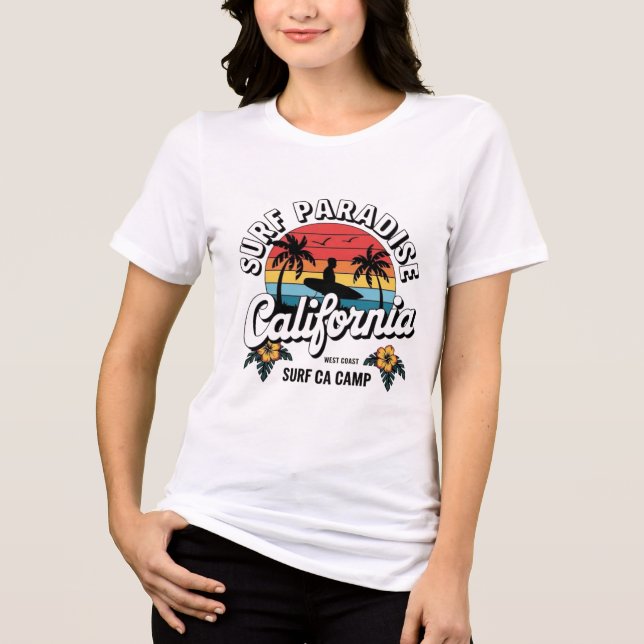 Camiseta Triblenda Surf Paradise California Unisex Softstyle (Anverso)